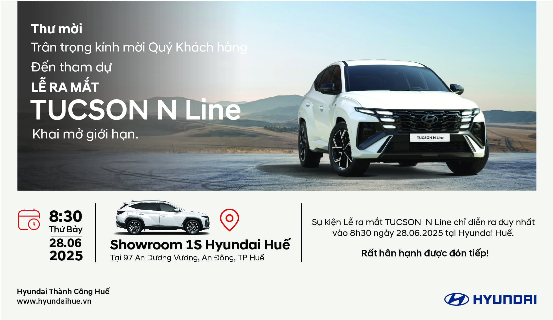 Hyundai Huế Ra Mắt TUCSON N Line 2025: "Khai Mở Giới Hạn" - Sự Kiện Duy Nhất 28/06/2025 3 tucson Thu moi 11x19 2