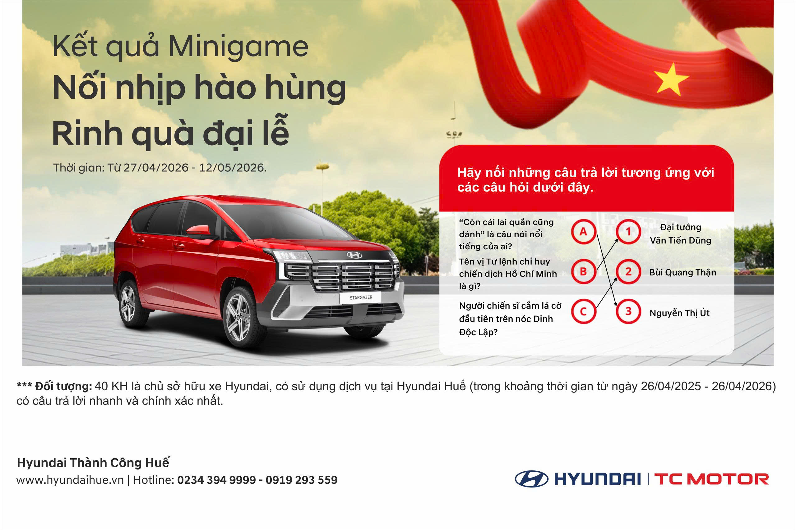 🎉KẾT QUẢ CHƯƠNG TRÌNH MINIGAME "NỐI NHỊP HÀO HÙNG – RINH QUÀ ĐẠI LỄ”🎉 1 a 1